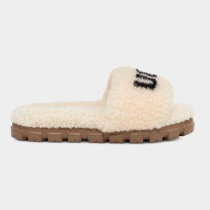 #215 Women's UGG Cozetta Natural Curly Graphic Slides